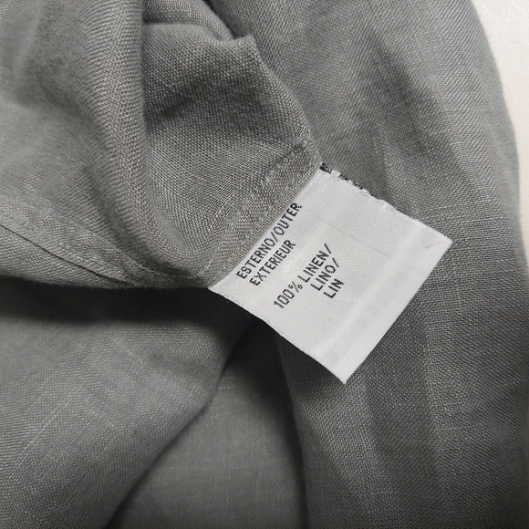 Doppelganger Roma Gray Shirt XL 100% Linen‎ Button Down Dress Up  Lightweight - Picture 6 of 7